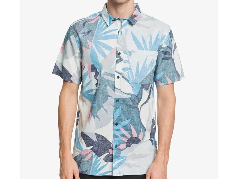Quiksilver Tropic Flows Woven Shirt For Men in Blue Floral