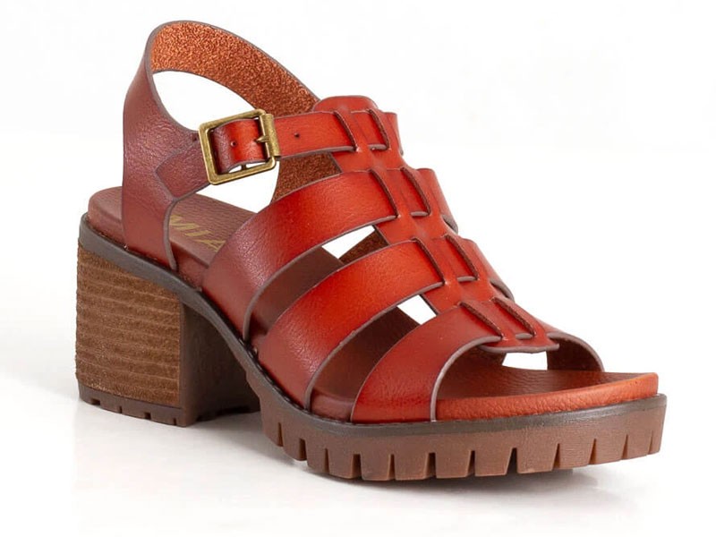 MIA Shoes Lula Heeled Gladiator Women's Sandals in Cognac