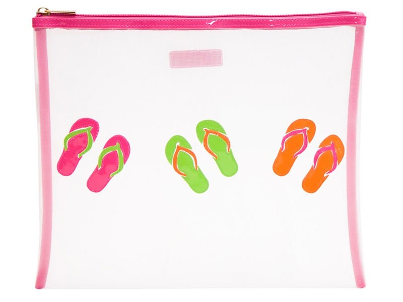 White Mesh Lydia Flat Case with Multicolor Flip Flops