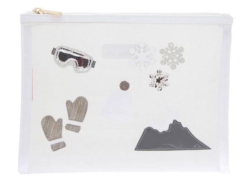 White Mesh Stanley Flat Case With Multicolor Ski Collage