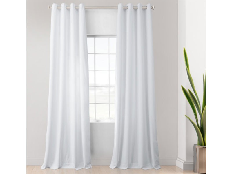 Pillow White Heritage Plush Velvet Grommet Curtain