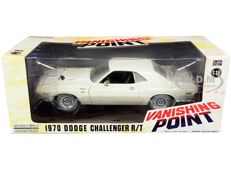 1970 Dodge Challenger R/T White Weathered Version Vanishing Point Model Car
