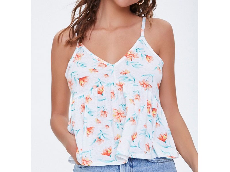 Women's Floral Shirred Cami Top
