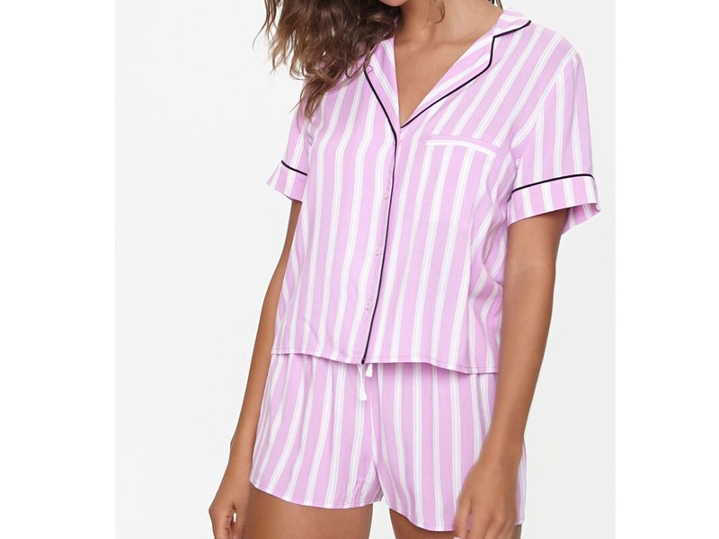 Women's Striped Shirt & Shorts PJ Set