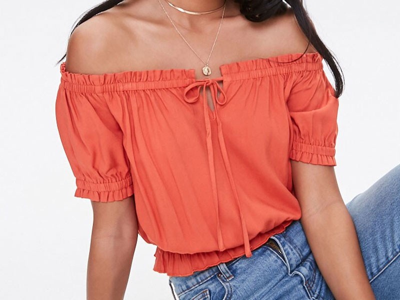 Ruffled Off-the-Shoulder Top For Women