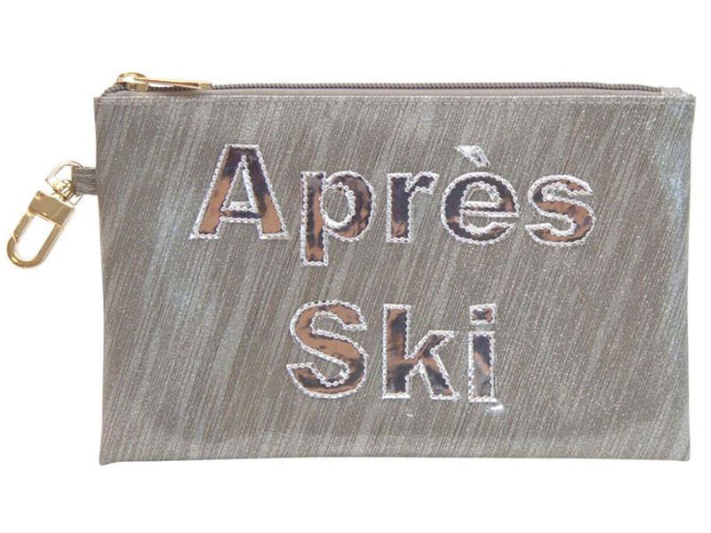 Gunmetal Sideway Stripes Logan with Shiny Silver Apres Ski