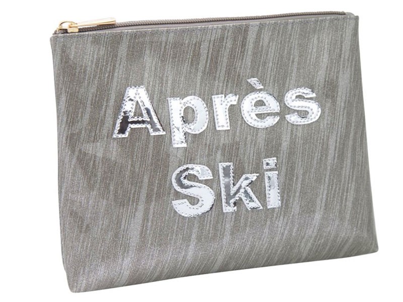 Aunmetal Sideway Stripes Alice Flat Case with Shiny Silver Apres Ski