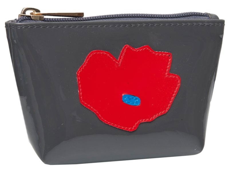 Charcoal Mini Avery with Red Poppy Bag For Women