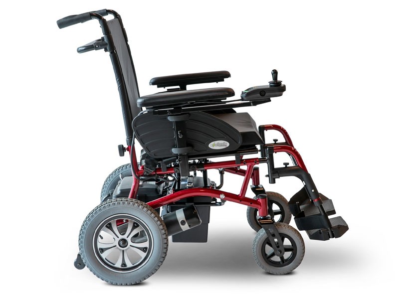E-Wheels Folding Power Heavy Duty Wheelchair Red