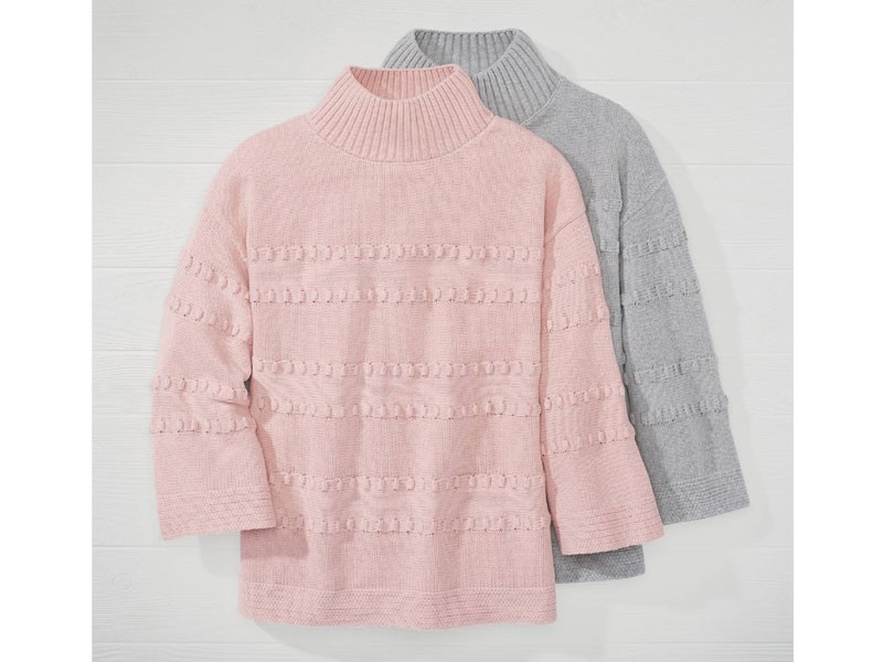 Textured Mockneck Sweater For Women