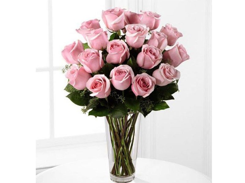 Pink Roses Arranged in Vase