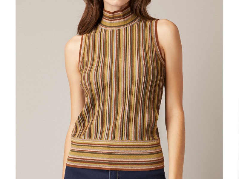 Women's Sleeveless Striped Sweater