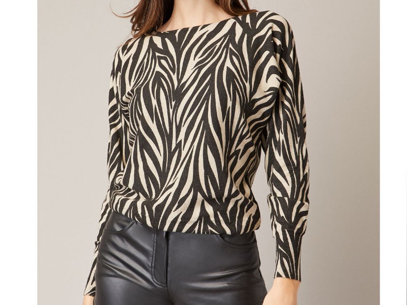 Zebra Print Sweater For Women