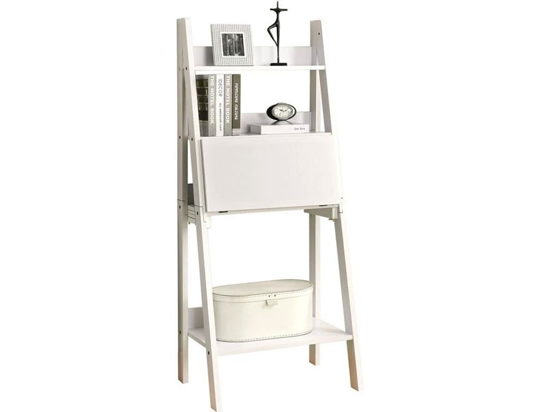 Monarch Specialties Ladder Bookcase With A Drop-Down Desk