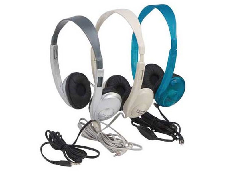 Califone Multimedia Stereo Headphones Silver Color With Volume Control
