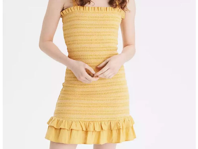 AE Smocked Bodycon Mini Dress For Women