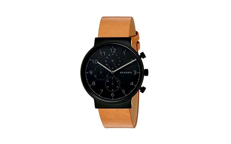 Skagen Ancher Black Dial Chronograph Men's Watch SKW6359