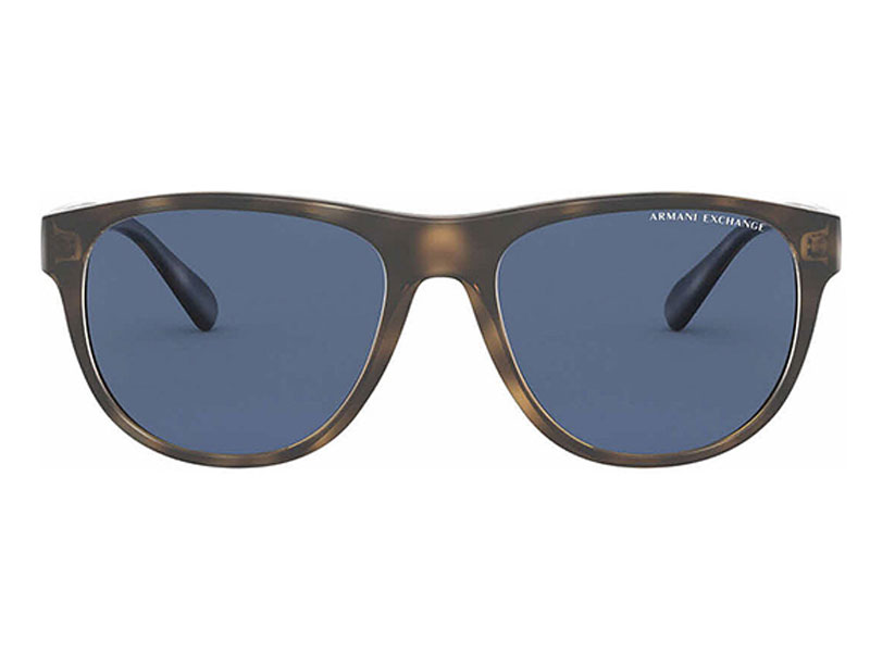Armani Exchange Men's Matte Havana Pilot Hybrid Sunglasses