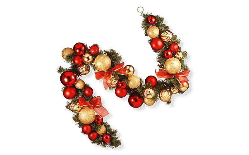 National Tree Company 6 ft. Red and Gold Ornament Garland