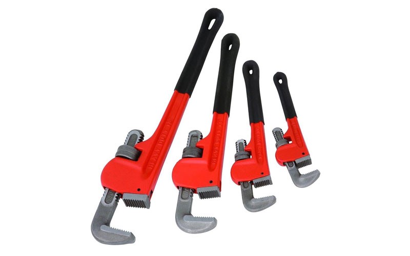 Heavy Duty Pipe Wrench 4pc Adjustable Monkey Soft Grip