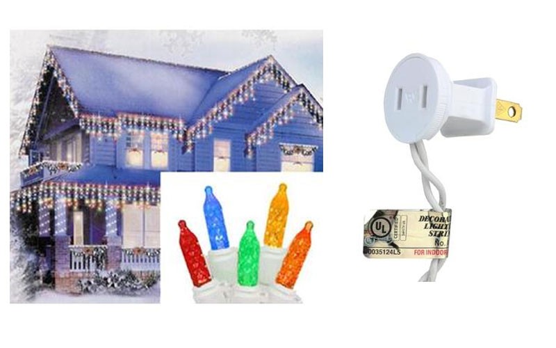 Brite Star Set of 70 Multi-Color LED M5 Icicle Christmas Lights – White Wire