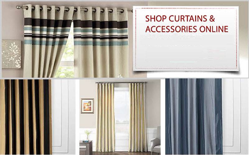 Up to 60% Off Designer Striped Faux Silk Curtains