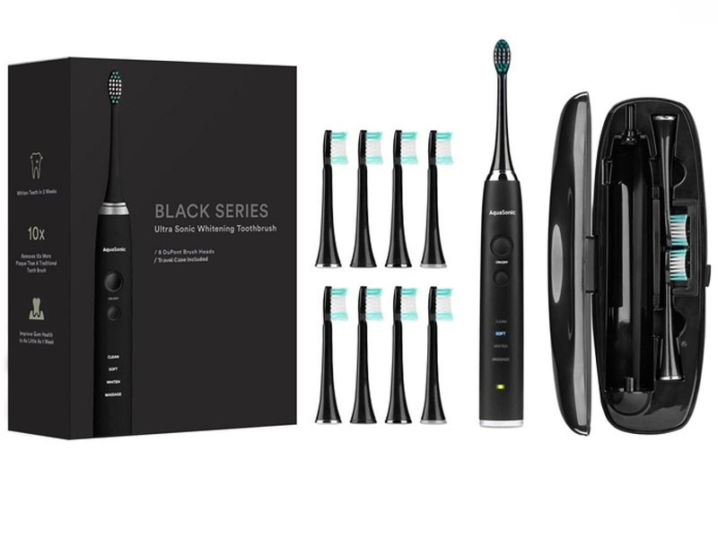 Ultrasonic Toothbrush with 8 Dupont Brush Heads and Travel Case