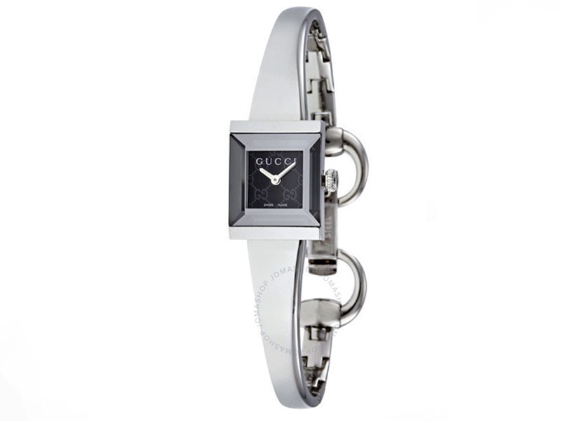Black Dial Stainless Steel Bangle Bracelet Ladies Watch