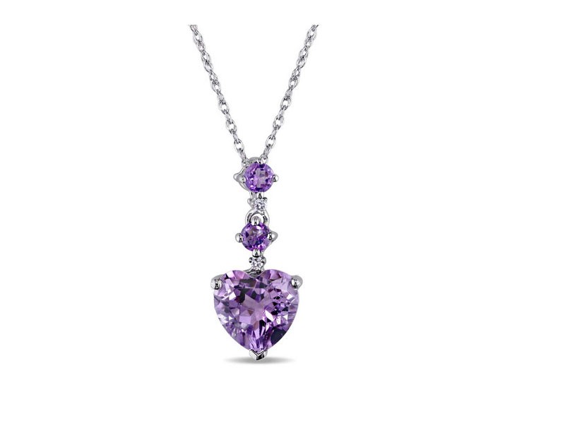 Amour White Gold Amethyst and Diamond Necklace