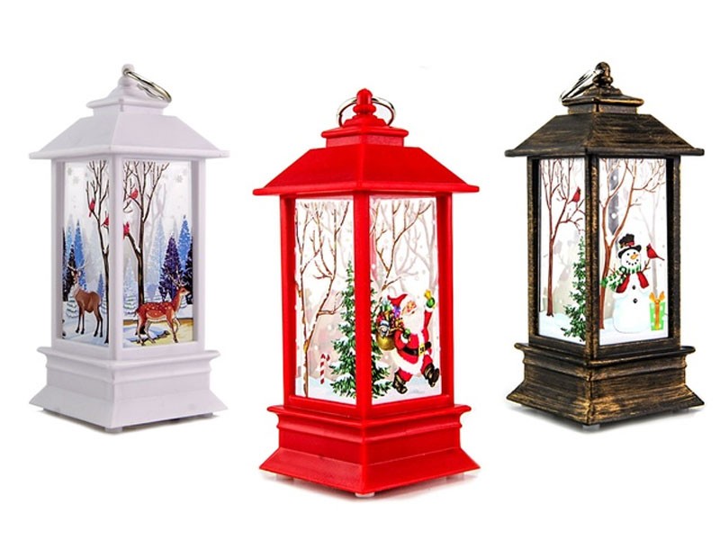 Christmas LED Lamp Candle Night Light Hanging Lantern for Xmas Party Home Decor