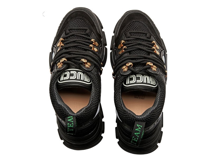 Men's Black Leather Flashtrek Sneakers