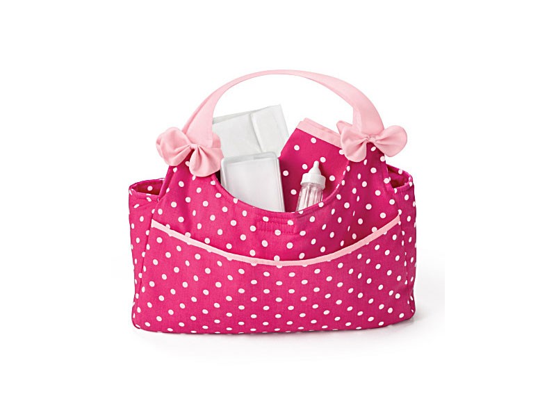 Polka Dot Diaper Bag And Matching Accessories