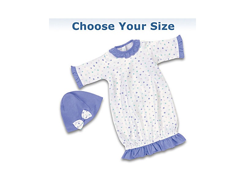 Baby Doll Nightgown And Cap Set: Choose Your Size