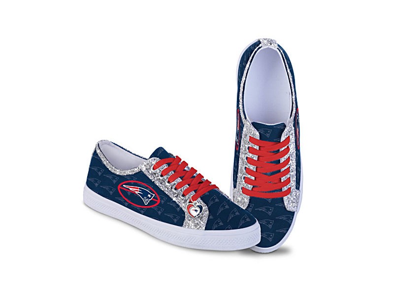 New England Patriots Women's Shoes With Glitter Trim