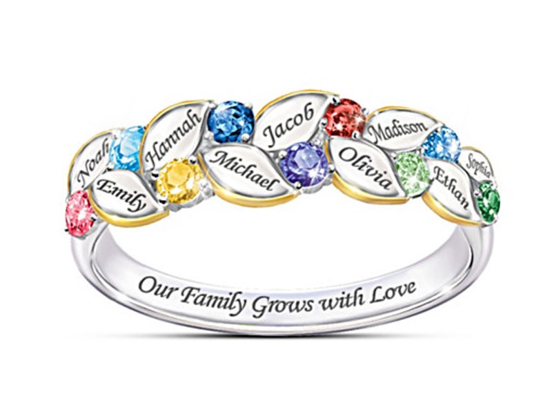 Our Family Of JoyWomen's Name-Engraved Birthstone Ring