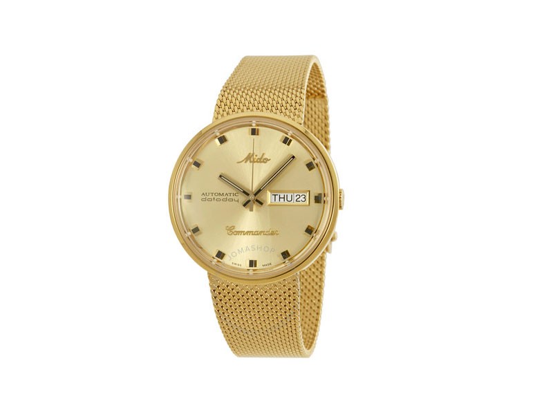 Mido Commander Automatic Yellow Gold Plated Unisex Watch