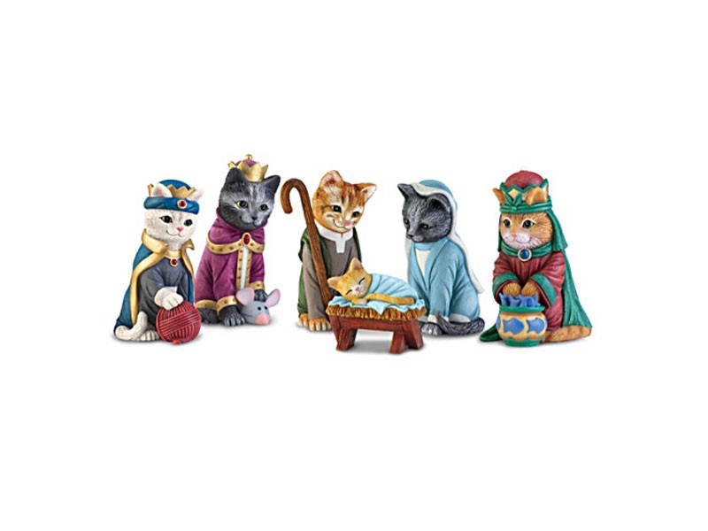The PURR-fect Christmas Pageant Nativity Figurine Collection