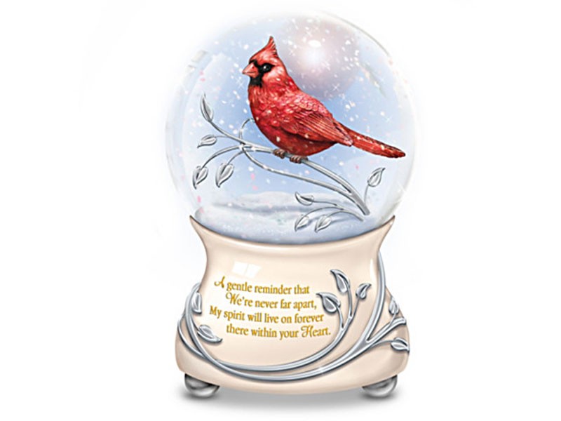Messenger From Heaven Memorial Cardinal Glitter Globe