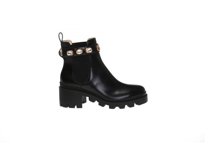 Gucci Women's Leather Ankle Boot With Belt