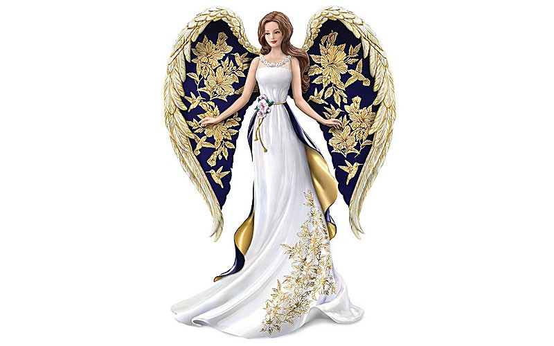Lena Liu Glorious Praise Golden Floral Art Angel Figurine