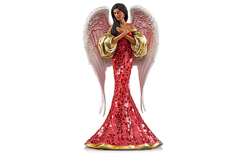 Keith Mallett Love In Abundance Mosaic Glass Angel Figurine
