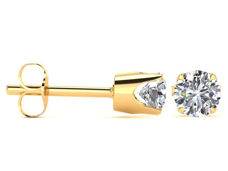 Diamond Stud Earrings in 14k Yellow Gold