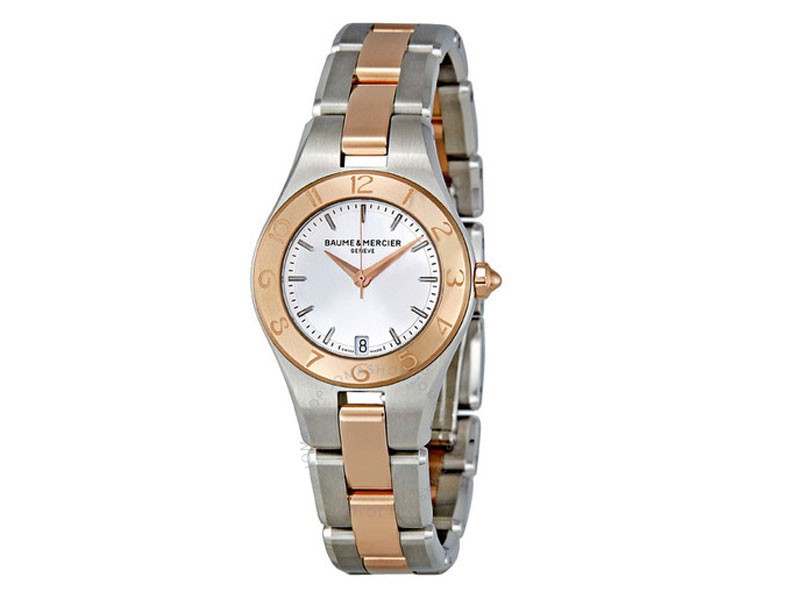 Baume And Mercier Linea Rose Gold And Stainless Ladies Watch 10015