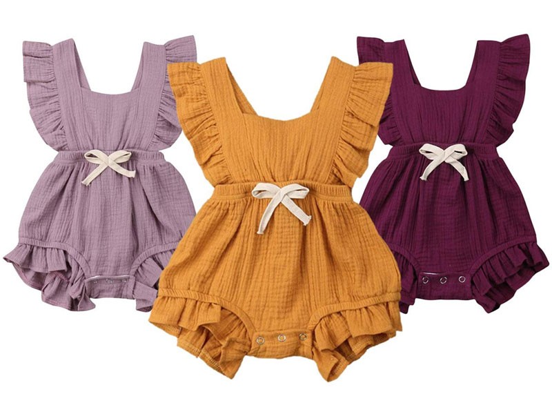 Newborn Baby Girl Romper Bodysuits Cotton Sleeve One-Piece Outfits Clothes