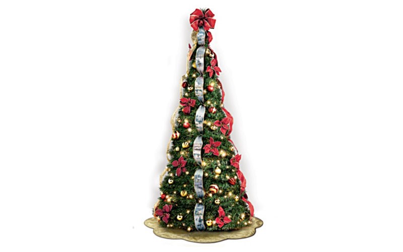 First-Ever Thomas Kinkade 6' Pre-Lit Pull-Up Christmas Tree