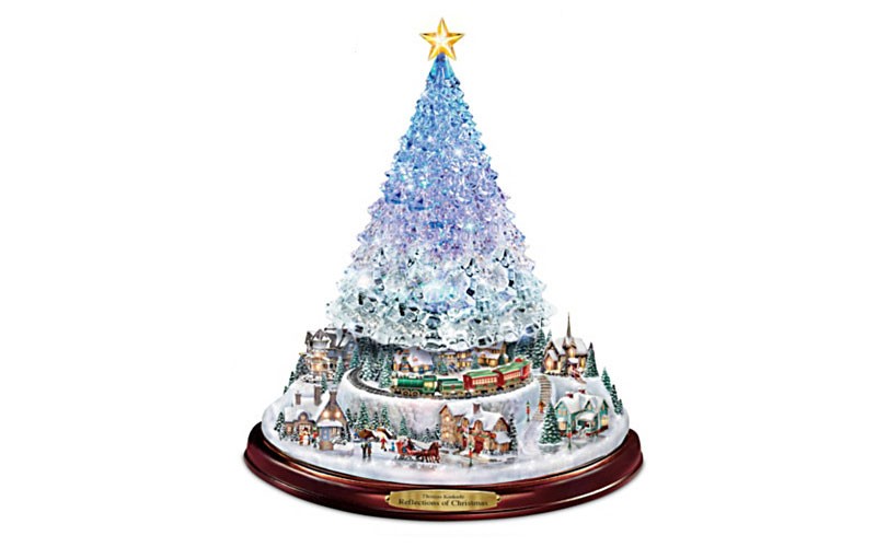 Thomas Kinkade Christmas Tree With Lights, Motion And Music
