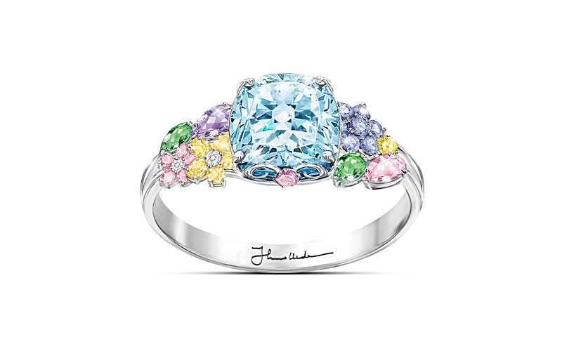 Thomas Kinkade Colors Of Inspiration Women's Floral Ring