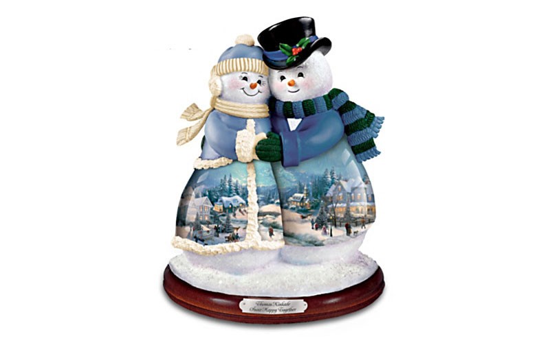 Thomas Kinkade Snow Happy Together Musical Figurine