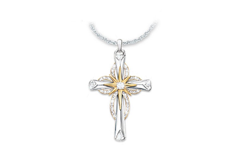 Thomas Kinkade Faith Diamond Pendant Necklace