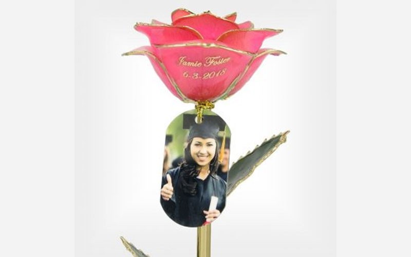 Personalized Graduation Photo Rose with Stand & Gift Box